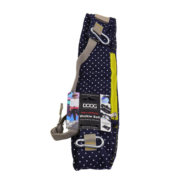 DOOG Walkie Belt - Adjustable Dog Walking Utility Belt With Bags -Blue Polka Dot - Picture 3 of 4